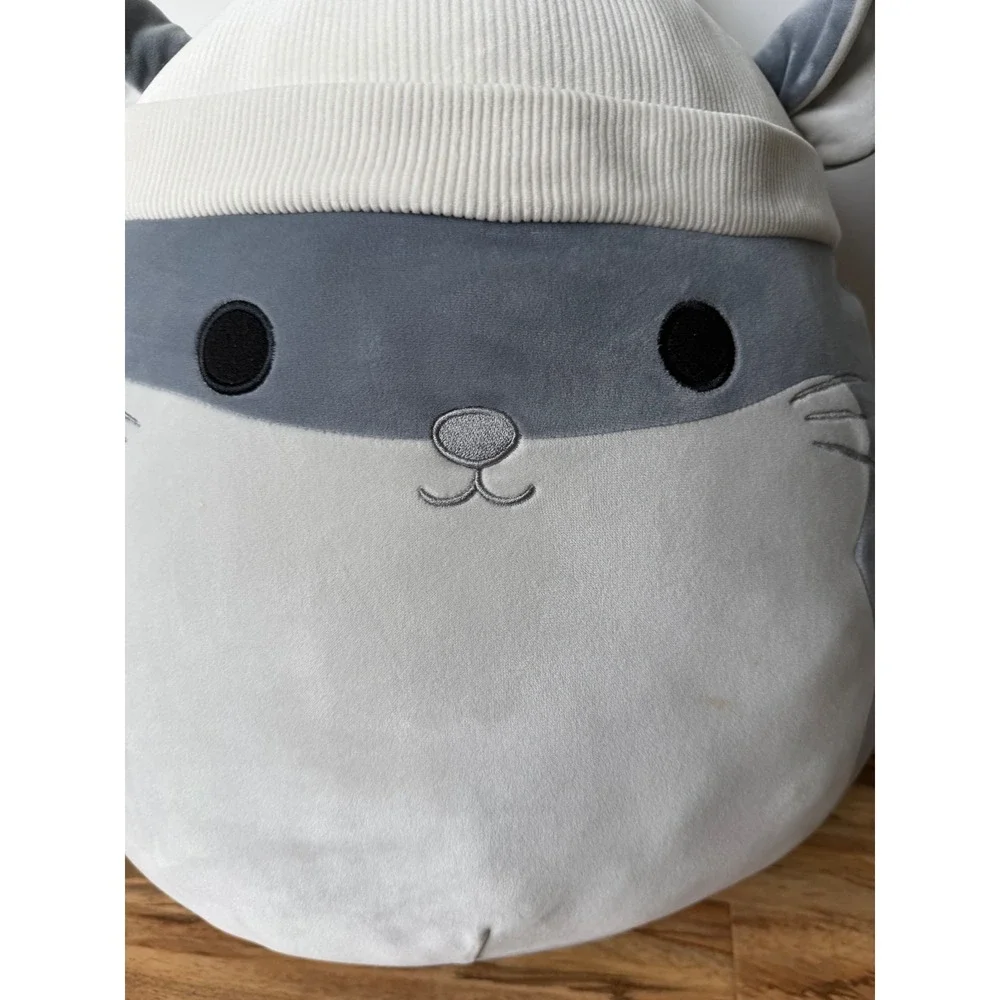 Squishmallows Miper the Chinchilla 16 Inch Gray Plush with Beanie Hat
